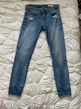 Blank NYC Light Blue Skinny Jeans with Distressed Details